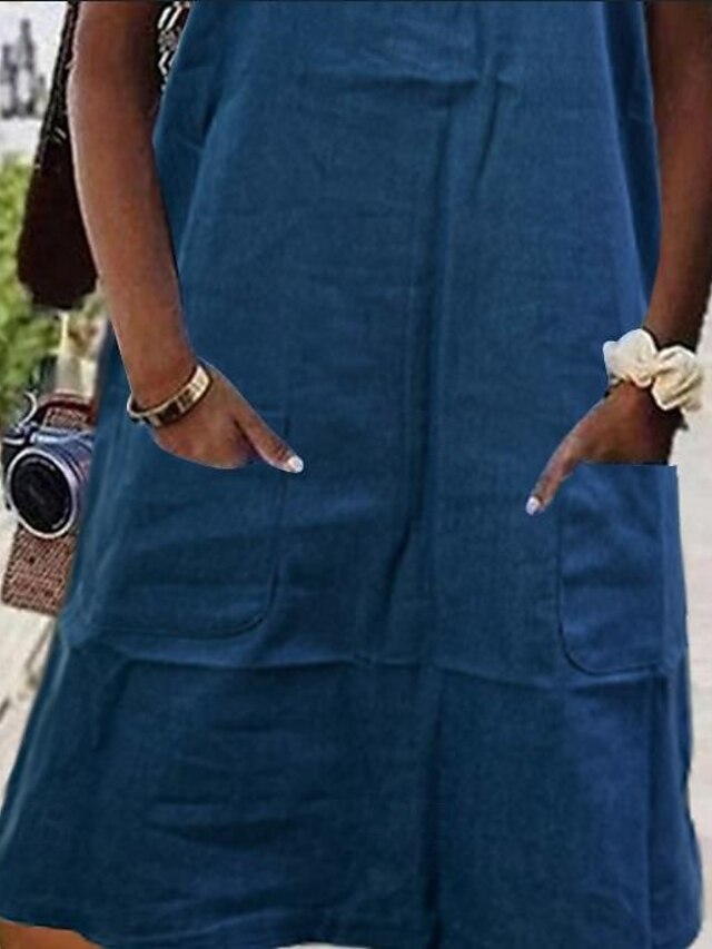 Women's Mini Dress Casual Dress Cotton Linen Dress Summer
