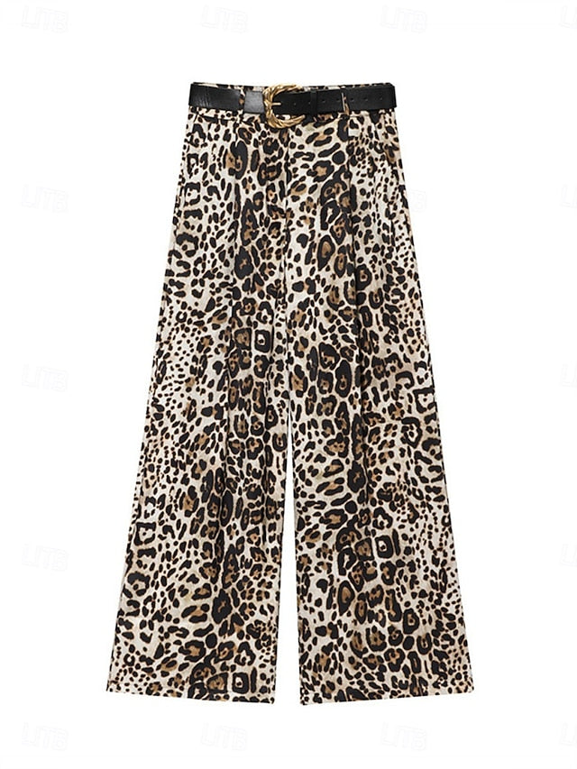 Women's Wide Leg Chinos Straight Elegant Vintage Fashion