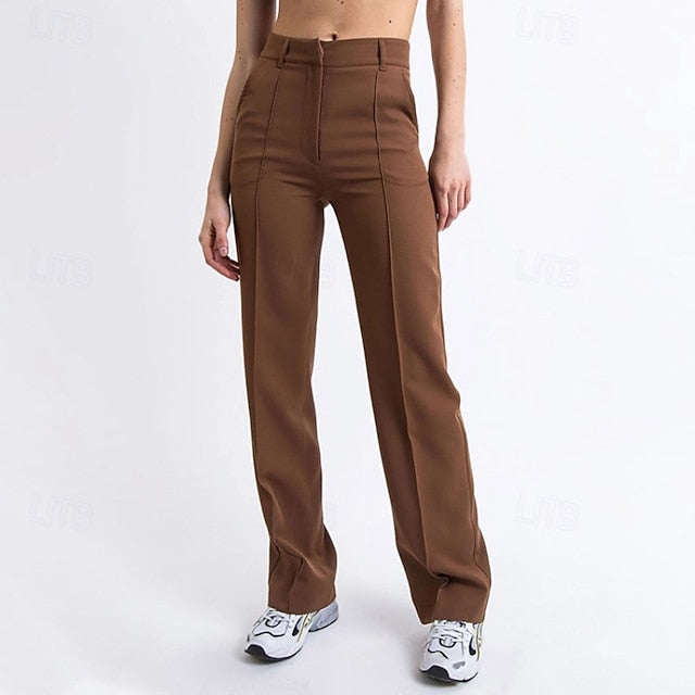 Women's Wide Leg Dress Pants Streetwear Casual Full Length