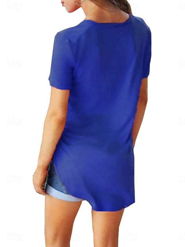 Women's T Shirt Tee Top Solid Color Fashion Basic Classic