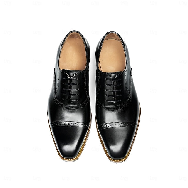 with Shoes Wingtip Oxford Men's Genuine Light Leather Brown