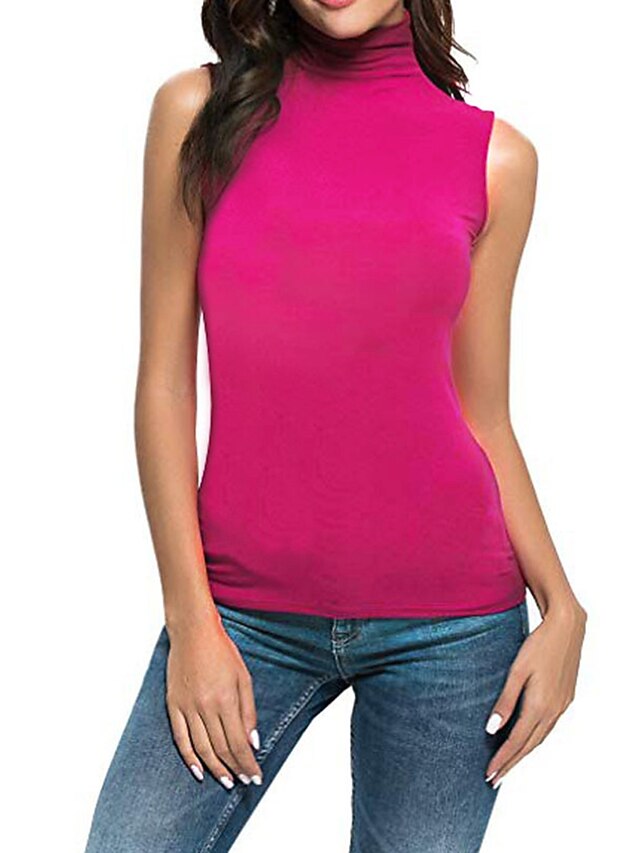 Women's Camisole Tank Top Plain Fashion Sleeveless High
