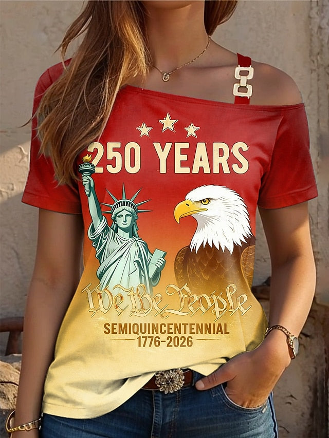 American Independence Day Women's T Shirt Print