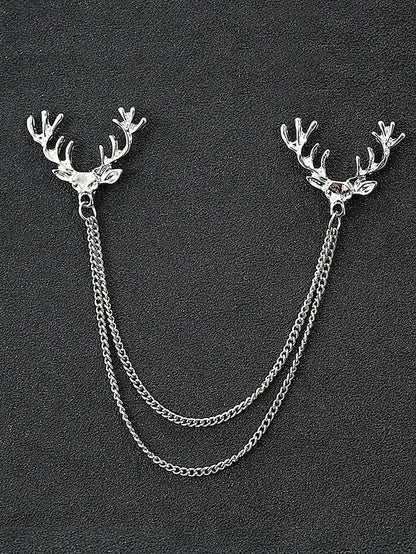 Elegant Pins Reindeer – Men's Alloy Christmas Collar