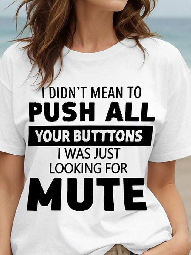 Women's T Shirt Cotton Shirt Print Letter Casual Short
