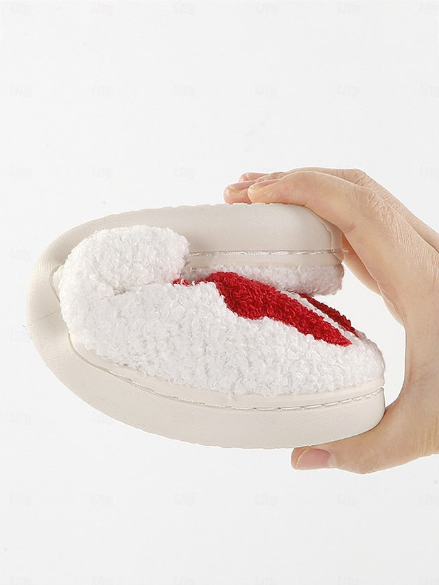 and - Soft with Red Slippers Design Bowknot White Women's