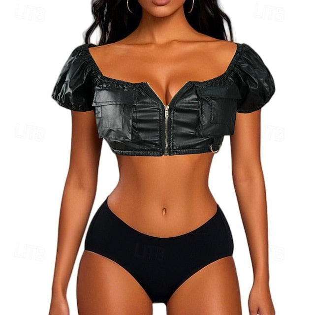 Sexy Punk & Gothic Crop Top Bustier Fancy Dress Women's