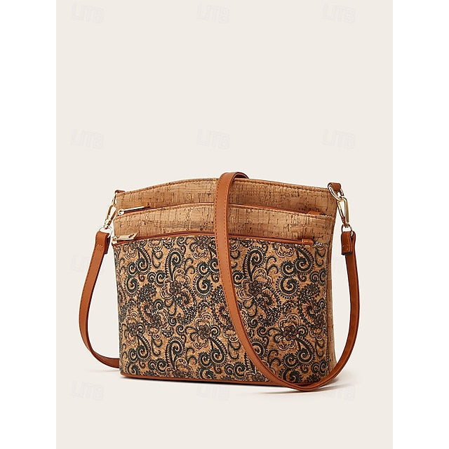 Geometric Patterns Vintage Boho Crossbody with - Lightweight Bag