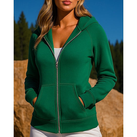 Women's Outdoor Jacket Hooded Sweatshirt Long Sleeve Top