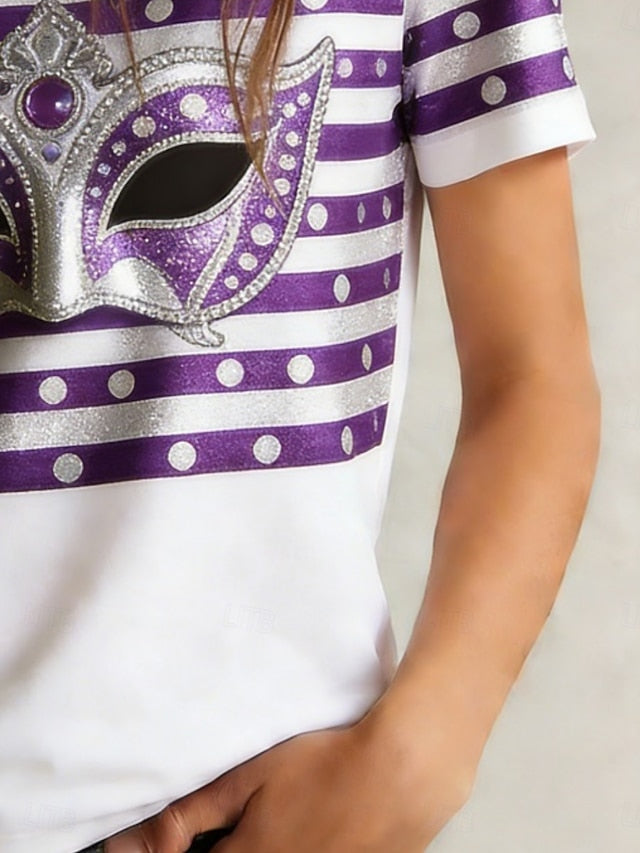 Carnival Mardi Gras Women's T Shirt Tee Top Print Graphic