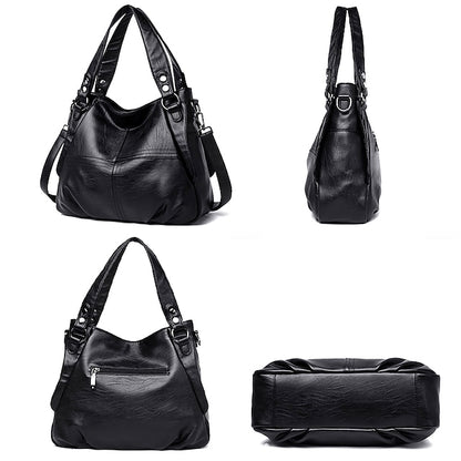 Bag Burgundy – Faux Women's Large Leather Shoulder