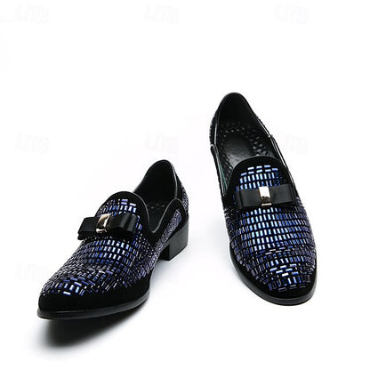 Loafers Monk Woven Elegant Strap – Prom and Silver Men's
