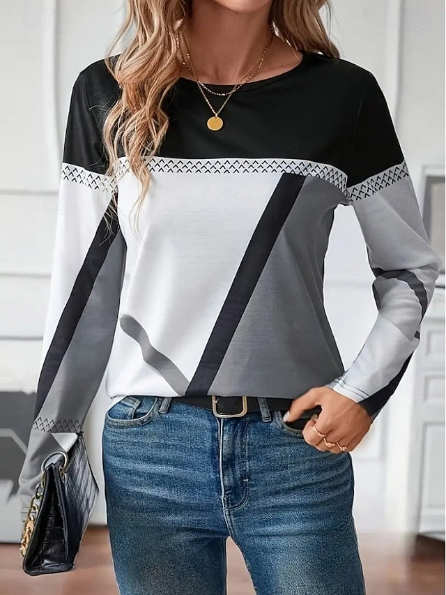 Women's T shirt Long Sleeve Crew Neck Long Sleeve Tunic