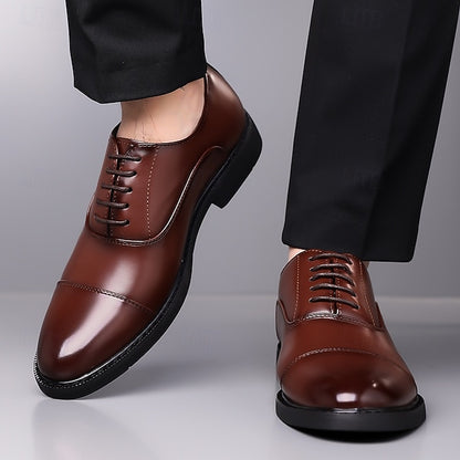 Shoes Cap-Toe – Oxford Design Classic Men's Brown