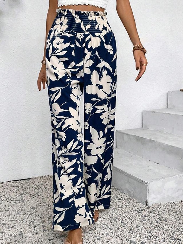Women's Slacks Pants Trousers Boho Full Length Natural