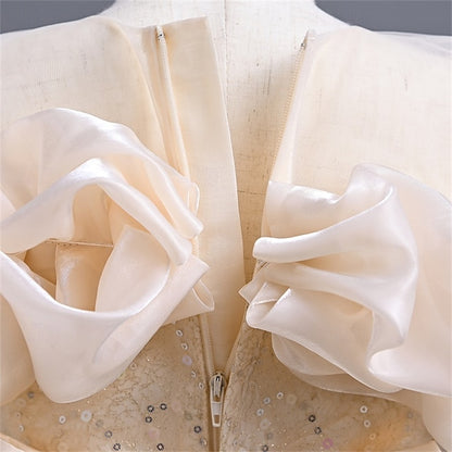 Girls' Color Solid Girl Party Dress Kids Flower