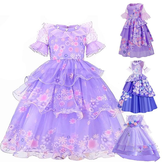 Madrigal Flower Princess Encanto Girl Isabela Dress Fairytale