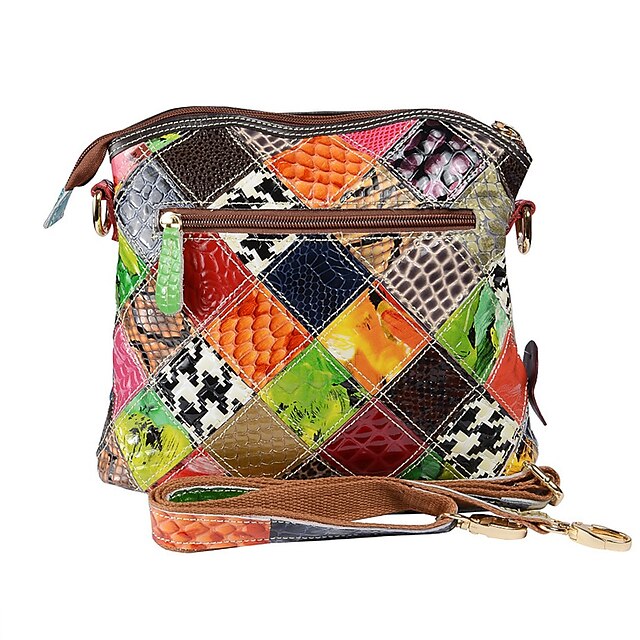 - Shoulder Women's Bag Colorful Bohemian Leather Patchwork