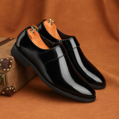 Leather Business Shoes Men's Slip-On Loafers Brown