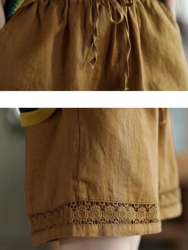 Women's Cotton Linen Shorts Summer Shorts Beach Shorts