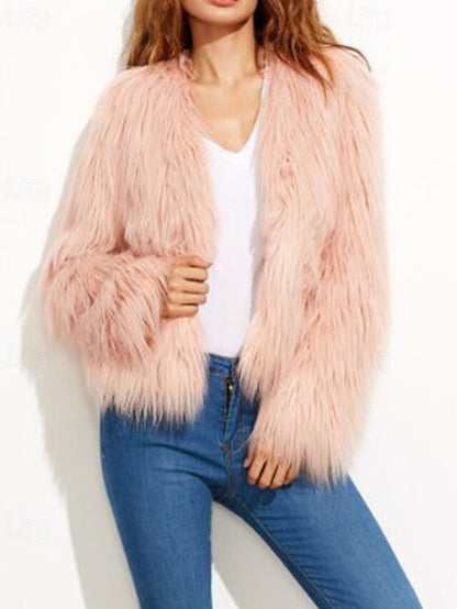 Warm Fur Furs Comfortable Coat Faux Leathers Women's