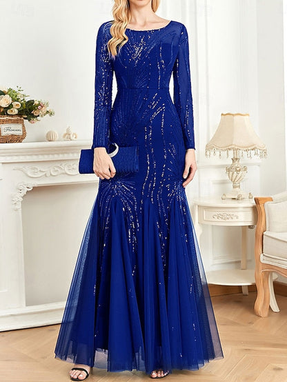 Mother of the Bride Dress Crew Floor Neck Elegant Party