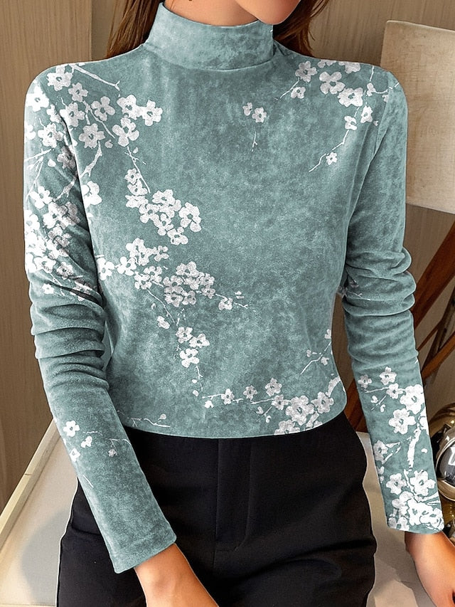 Women's Tunic Tee Print Floral Graphic Elegant Vintage