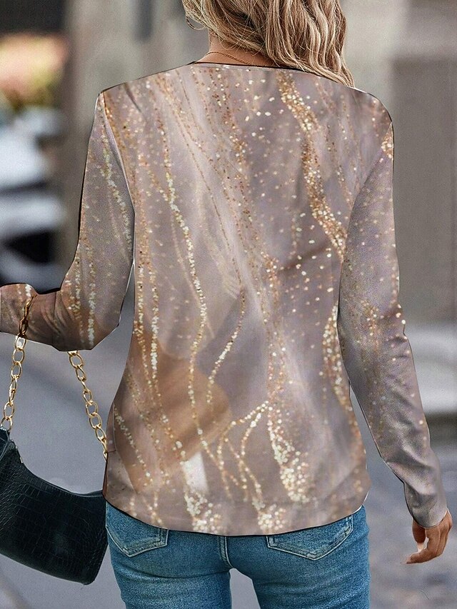 Women's T shirt Long Sleeve V Neck Long Sleeve Tunic