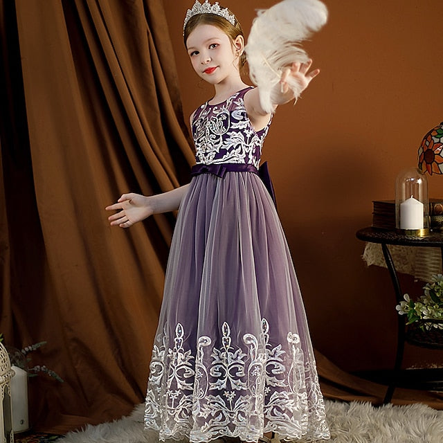 Wedding Sleeveless Christening Kids Flower Girls' Dress