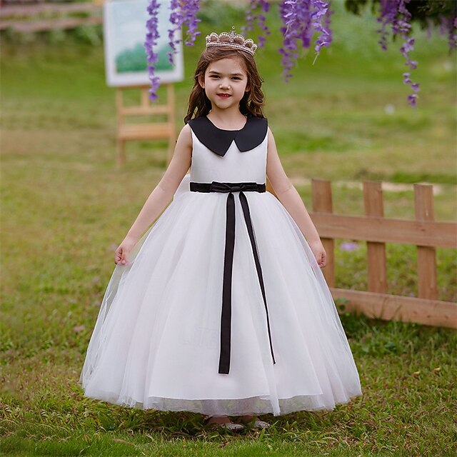 Dress Color Sleeveless Performance Party Kids Girls' Block