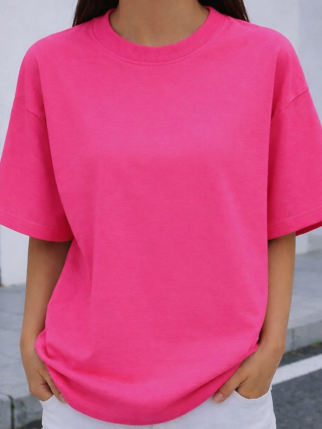Women's Oversized T Shirt Tee 100% Cotton Solid Color