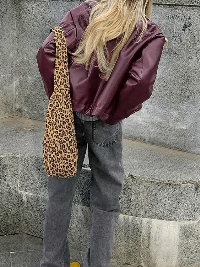 Leather Zipper Warm Faux Women's Comfortable Jacket Pocket