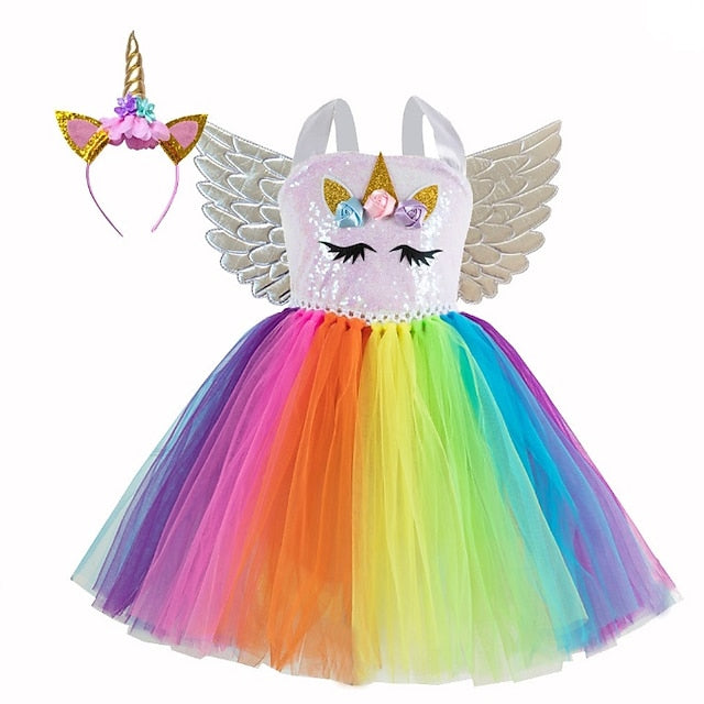 Headband Cosplay Dance Movie Dress Unicorn Girls' Wings