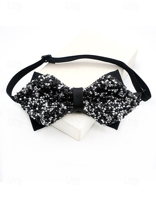 Sequins Tie Christmas Polyester – Bow Men's Sparkling