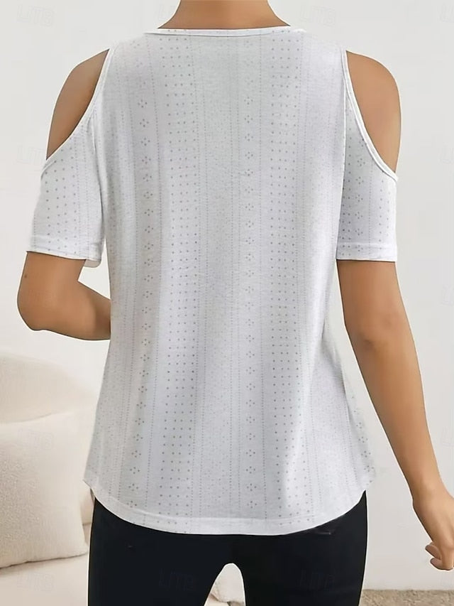 Women's Blouse Lace Patchwork Solid Color Stylish Casual