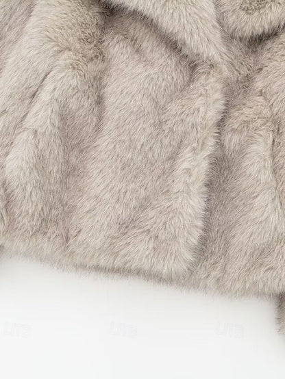 Comfortable Furs Coat Faux Women's Fur Warm Buttons