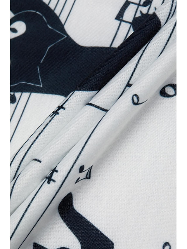 Women's T Shirt Basic Cat Print Short Sleeve Regular Tops