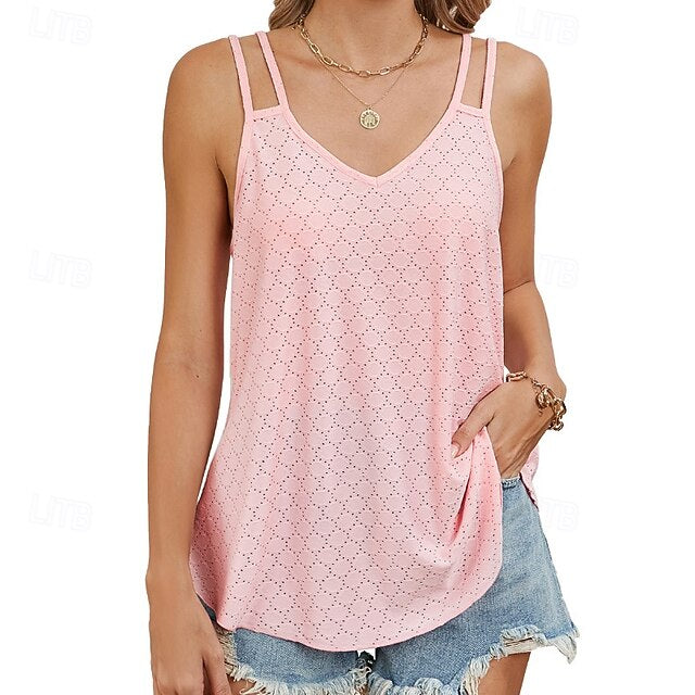 Women's T Shirt Backless Solid Color Classic Casual