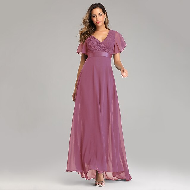 A-Line Ruched Wedding Guest Dress Beach Wedding Elegant Formal