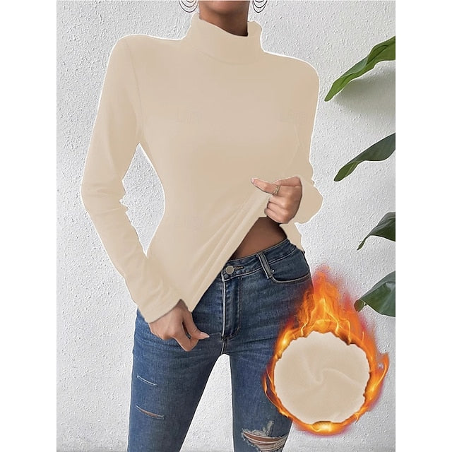 Women's Blouse Solid Color Stylish Basic Casual Long Sleeve