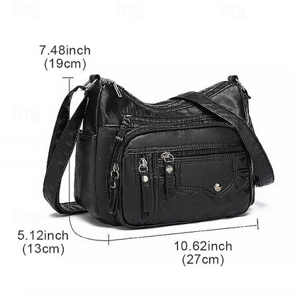 Bag Women's Faux Multiple Leather with Quilted Crossbody