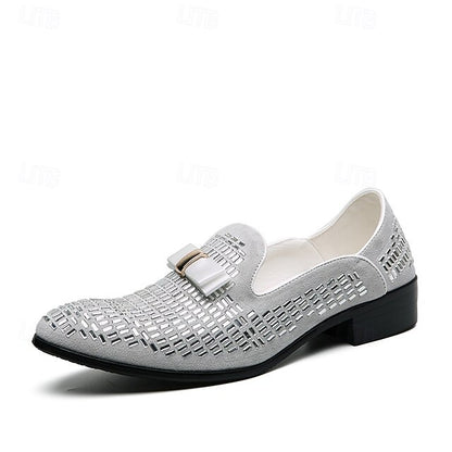 Loafers Monk Woven Elegant Strap – Prom and Silver Men's