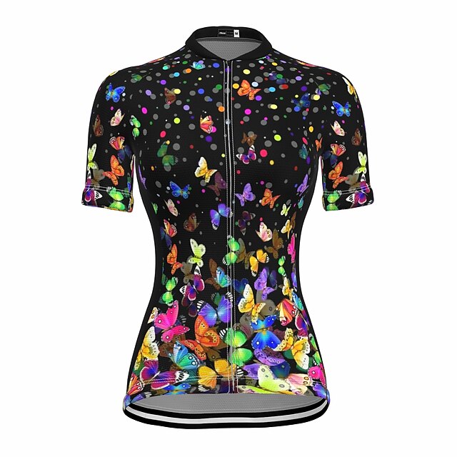 Women's Cycling Jersey Butterfly Funny Short Sleeve Bike