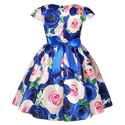 Dress Short Sleeve Flower Kids Girls' Party Floral