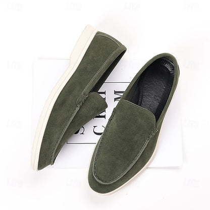 Blue Slip-On Loafers Light Men's Faux Casual – Breathable