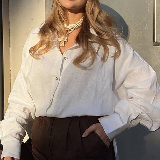 Women's Summer Shirt Casual Shirt Blouse Buttons Daily