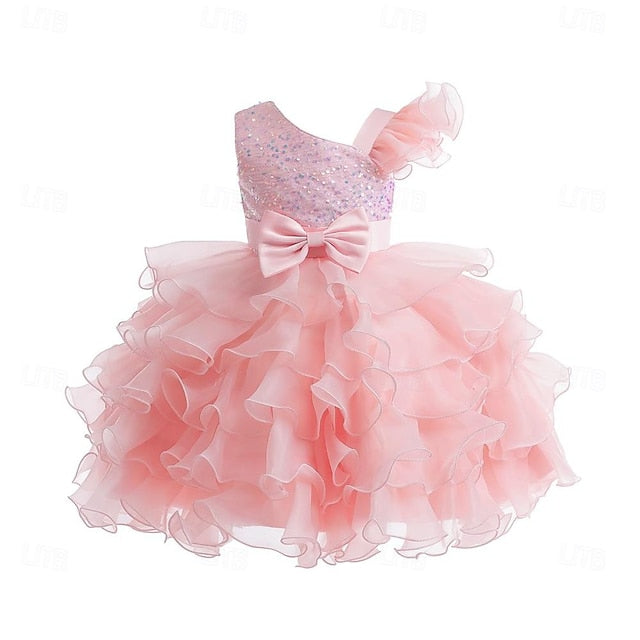 Party Kids Flower Gown Pageant Ball Wedding Dress Girls Ruffle