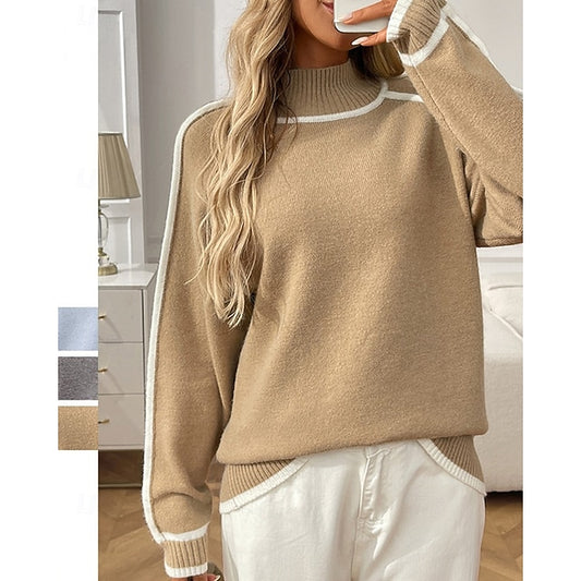 Women's Casual Tops Pullover Sweater Long Sleeve Top