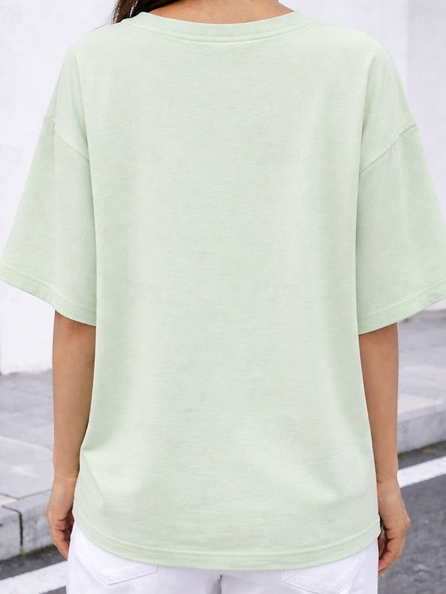 Women's Oversized T Shirt Tee 100% Cotton Solid Color