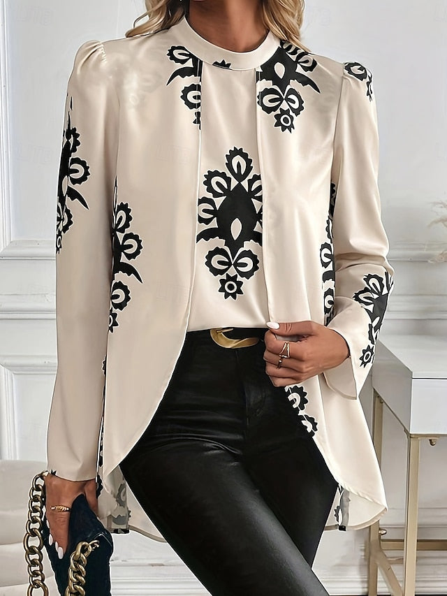Women's Shirt Blouse Print Graphic Stylish Casual Long